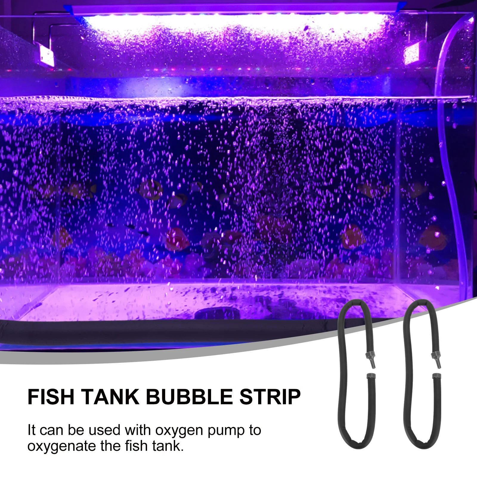 

2 Pcs 45cm Oxygen Pump Tube Air Diffuser Flexible Bubble Strip Fish Tank Supplies Aquarium Pet Oxygen Bubble Tube Decor