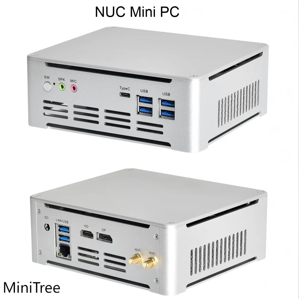 NUC Mini PC Box Core i7 13620H 1360P 1260P HD DP Dual Display Windows 11 Mini Desktop Computer Office Home Gaming PC 8G/16G DDR5