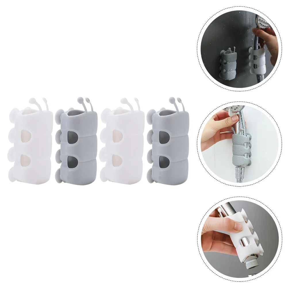 4 Pcs Shower Pole Silicone Suction Accessory Holder Bathroom Sucker Atomizer Adorable Adapter Household