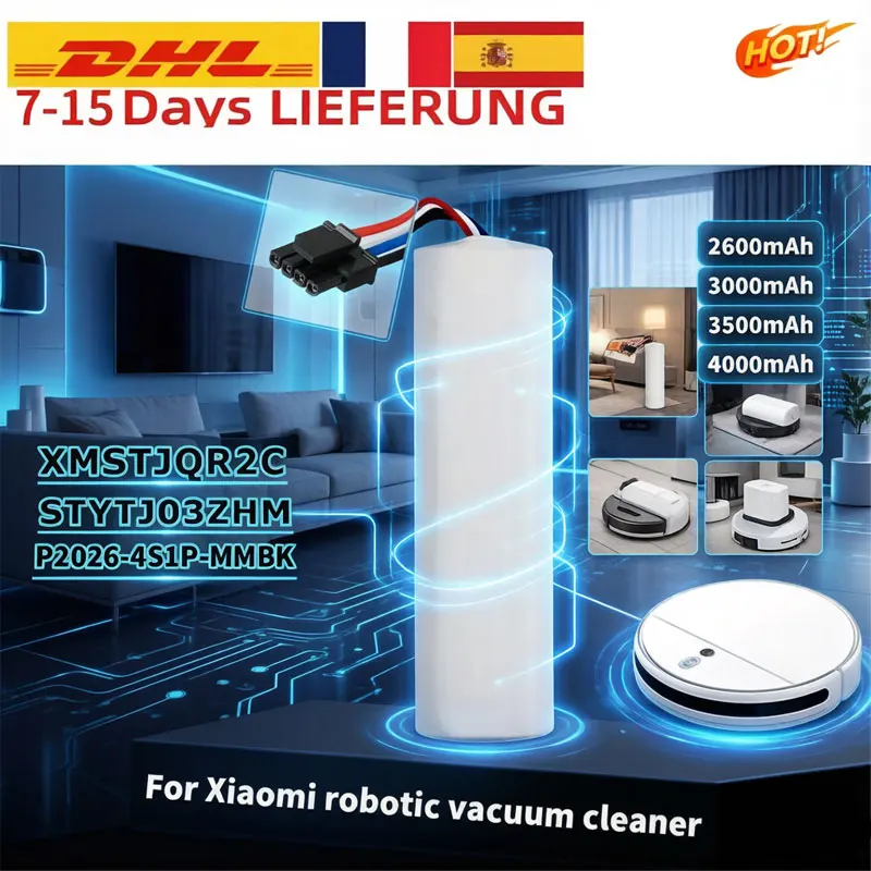 

P2026-4S1P-MMBK 14.4V 4000mAh For Vacuum Mop 2C XMSTJQR2C/Xiaomi Trover Robot LDS Vacuum Mop Finder RLS3 Vacuum Cleaner Battery