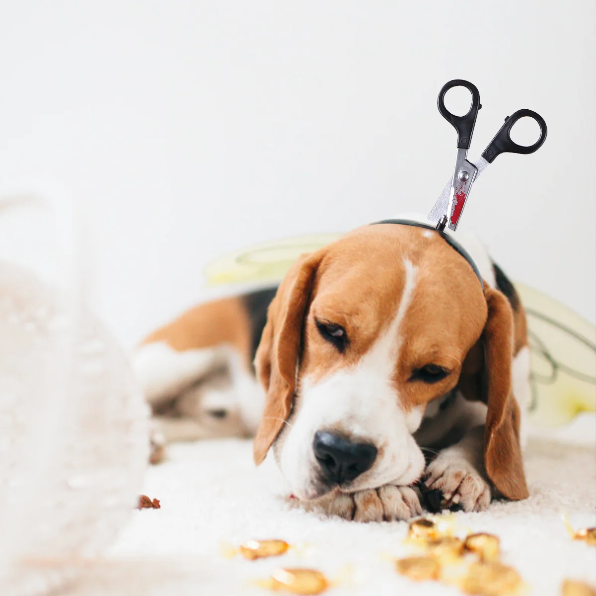 Halloween Scissors Pet Headgear Size Comfortable Cosplay Hat Party Prop Trick Costume for Dog Cat Pet Scissors Headgear