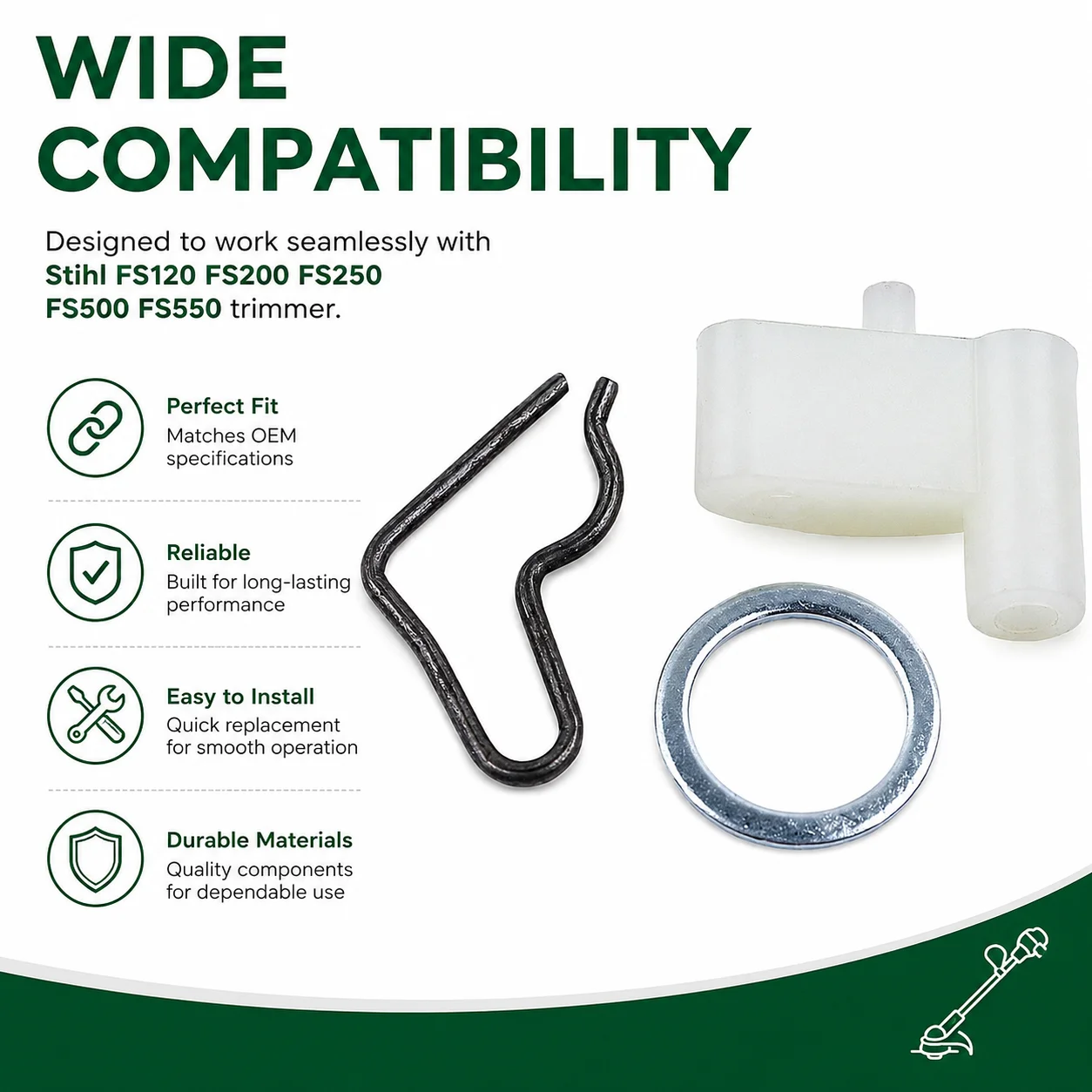 Kit de resorte y arandela de arranque para Stihl FS500 FS550, reemplaza 0000 195 7200 1118 195 3500, piezas de repuesto para desbrozadora y cortasetos de jardín