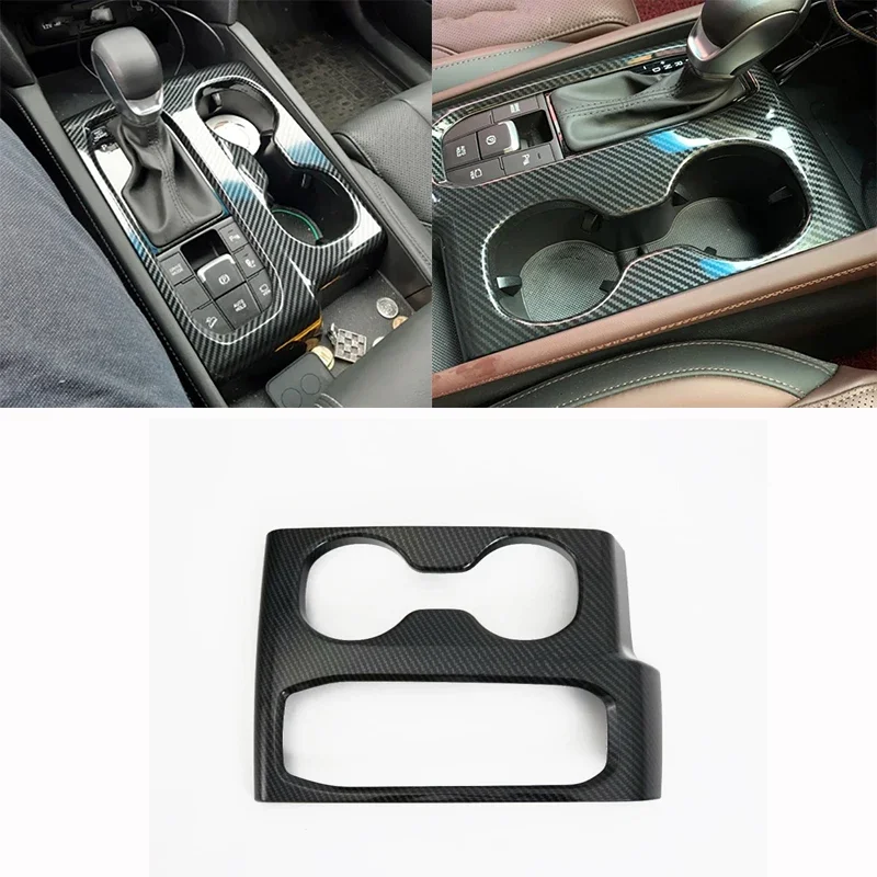 For Hyundai Santa Fe 2019 2020 Carbon Fiber Interior Accessories Window Lift Switch Button Cover Trims Door Armrest Panel Frame