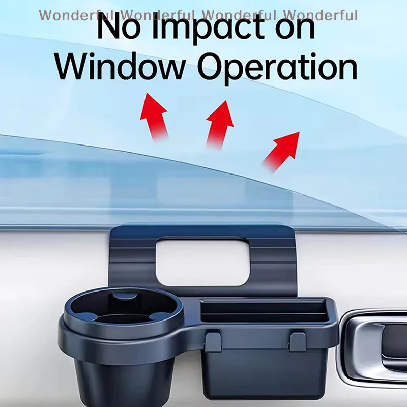 

Auto Interior Organization 4-in-1 Car Cup Holder Mount Phone Stand Side Door Window Storage Tray Barrel Pocket Hang Rack