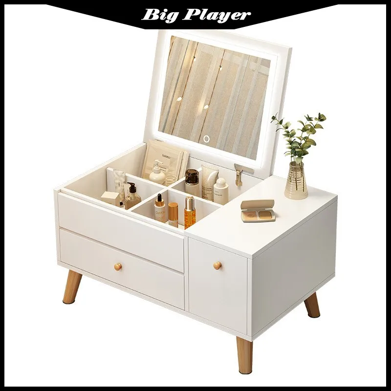 

Window Dressing Table Storage Cabinet All-in-one Bedroom Small Household Makeup Table Modern Simple Net Red Wind Home Camping