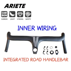 ARIETE Carbon Handlebar Intergrated Road Bike Integrated Handlebar Bicycle Cycling Handle Bar 380-440mm 460-520mm 80-110mm