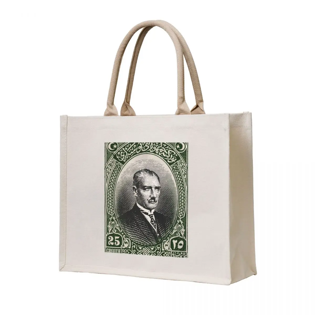 

Ataturk Stamp Tote Bag supermarket folding bag cloth bag woman Canvas shoulder