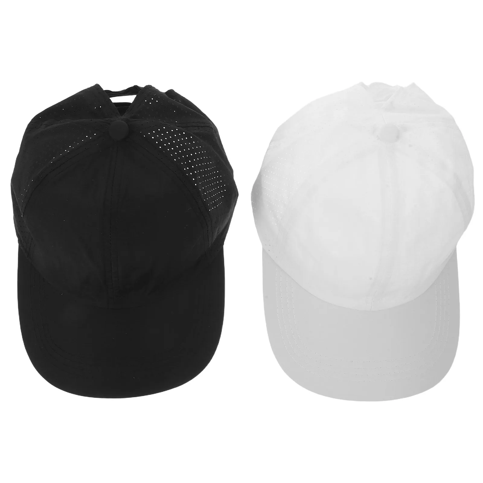 

2Pcs Ladies Ponytail Baseball Cap Breathable Quick Drying Mesh Running Hat Women Adjustable Sports Cap for High Ponytail Golf