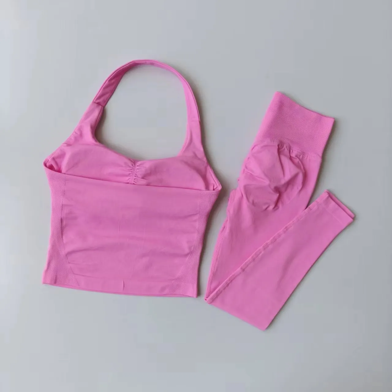 Seamless Yoga Sets Women Gym Clothes Ongline Strappy Top Leggings Activewear Sports Bras Fitness Suit Running Workout Sportwear