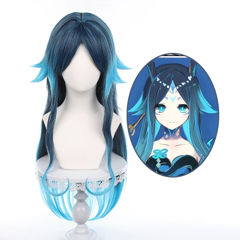 

Game Genshin Impact Bonanus Cosplay Wig Hydro Yaksha Blue Long Wig Cosplay Anime Cosplay Wigs Chizapus Fanan + Wig Cap
