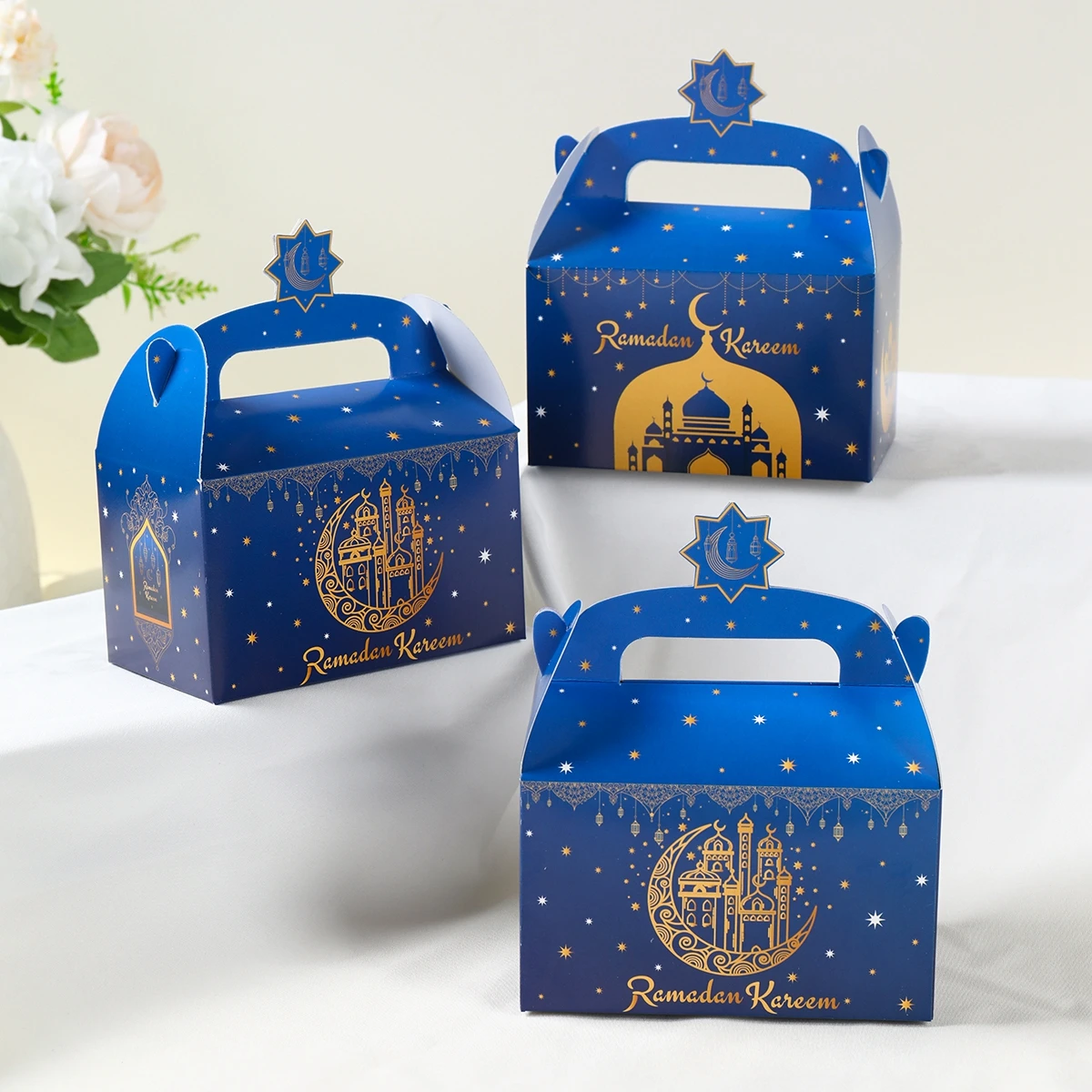 

4pcs Eid Mubarak Cake Candy Box Ramadan Decoration 2024 for Home Islam Muslim Party Decor Eid Al Adha Ramadan Kareem Gift Boxes