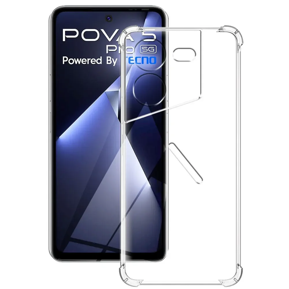 For Tecno Pova 5 Pro Case Shockproof Clear Soft Silicone Phone Case For Tecno Pova 4 4 Pro Coque For Tecno Pova 5 Pova2 3 Funda