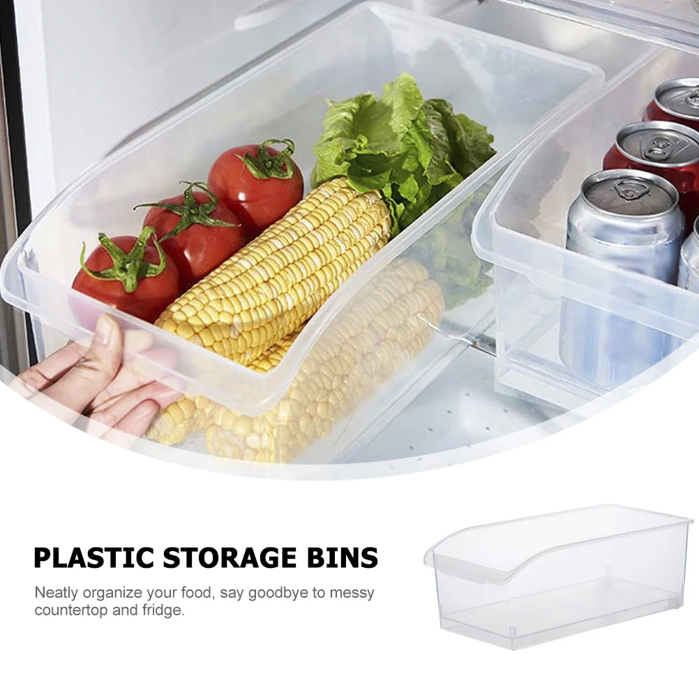 

2pcs Plastic Boxes Transparent Fridge Organizer Kitchen Containers Pantry Containers For Organizing Pantry Bins Safe Material