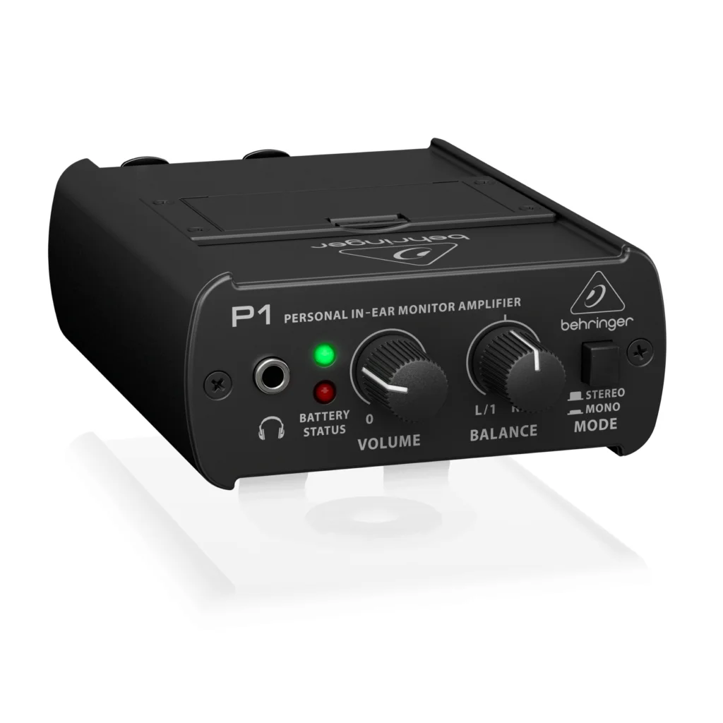 BEHRINGER p1 In-Ear monitor amplifier dual XLR inputs allow for 2-channel mono and stereo operation