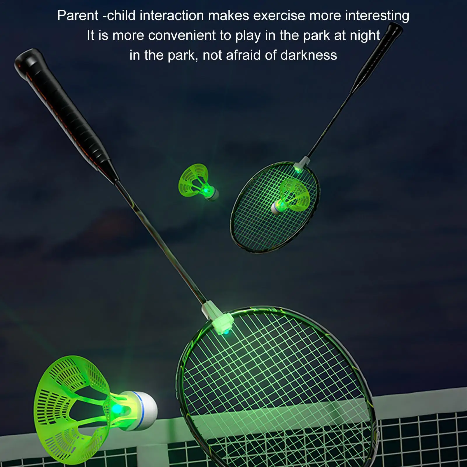 

LED Badminton Rackets 4 Pieces Clip Badminton Racket Light LED Training Lamp For Nighttime Outdoor Backyard Group Activities