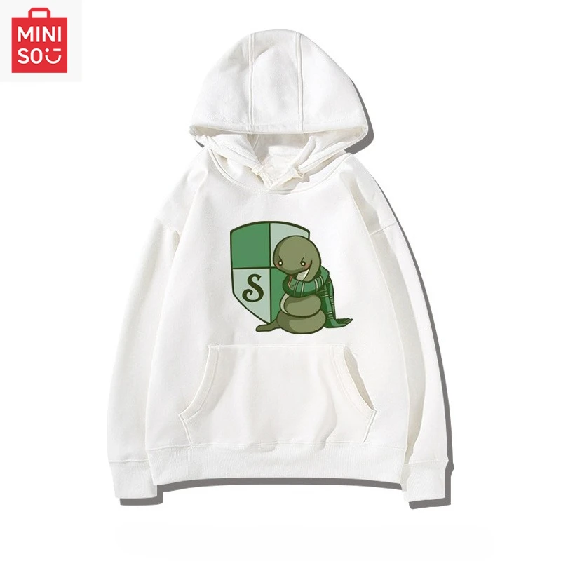 

MINISO collaborates with Harry Potter Academy print hoodie, loose cartoon, multi-functional, casual and cute girl