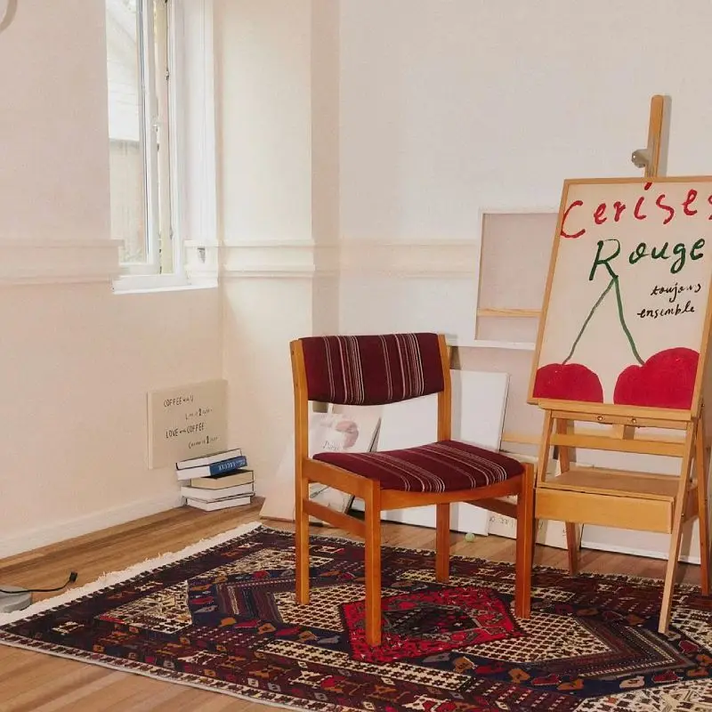 Nordic solid wood medieval  Phuket dining table and  designer homestay home single backrest