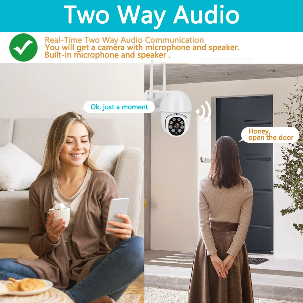 Tuya Smart intelligente Solarenergie Voice Waring Batterie drahtlose Außen überwachung WiFi Sicherheit CCTV Farblicht Ptz Kamera