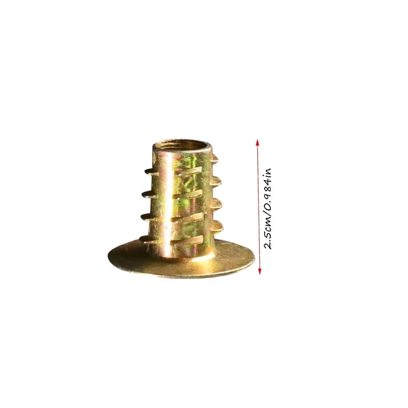 40pcs Zinc Alloy Thread For Wood Insert Nut Flanged Hex Drive Head Furniture Nuts selection length 25mm Screw Inserts for Wood