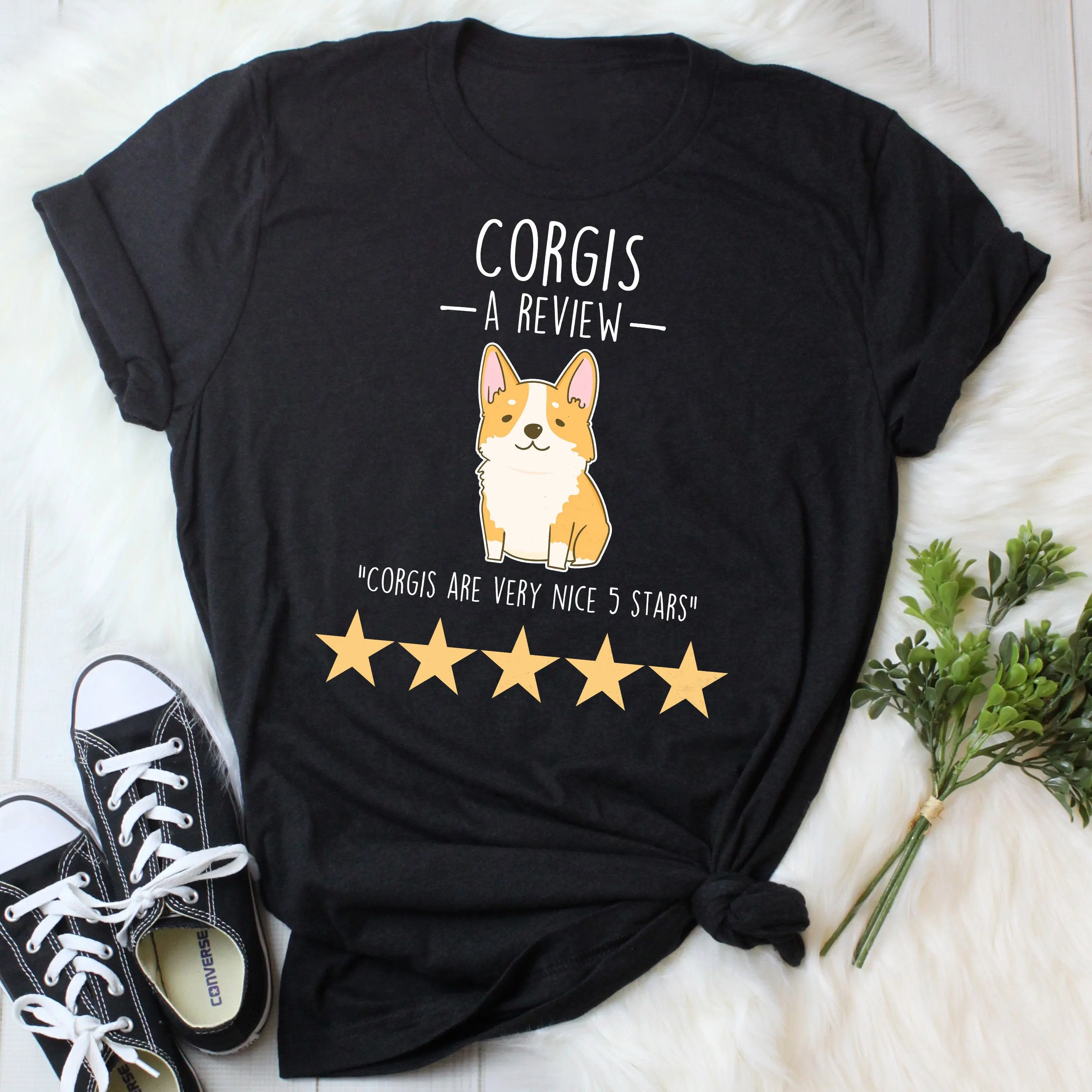 Corgi T Shirt Funny Dog Lover Cute Pembroke Welsh Pet Review Mom Dad