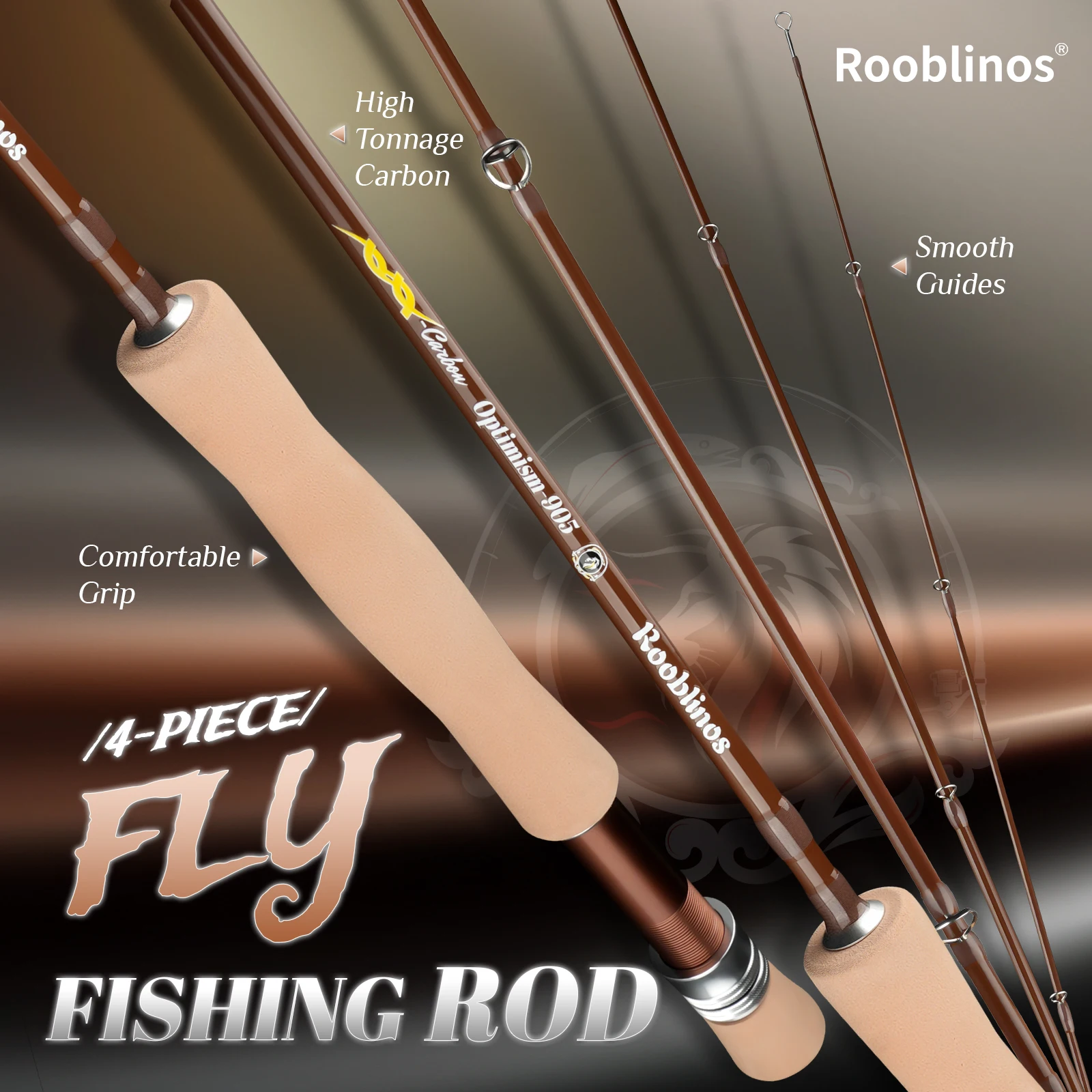 

Удилище для нахлыстовой рыбалки Rooblinos High Carbon, ультралегкое, с плавным забросом, антискользящая рукоятка из EVA.