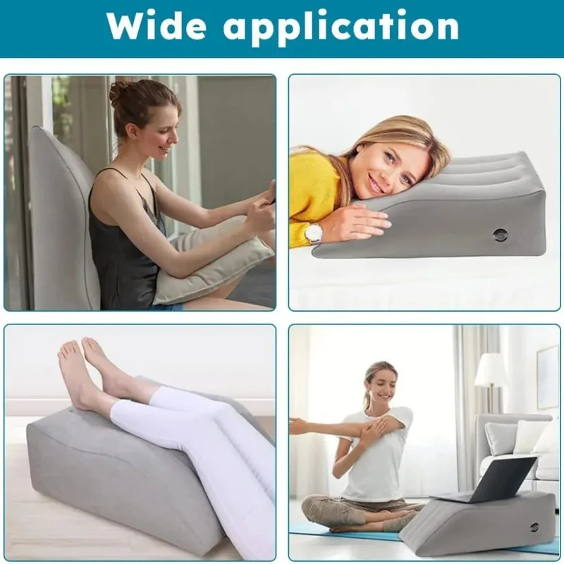 Portable Inflatable Leg Elevation Pillow with Air Pump & Storage Bag Leg Rest for Swelling Circulation Post-surgery Sleep Travel
