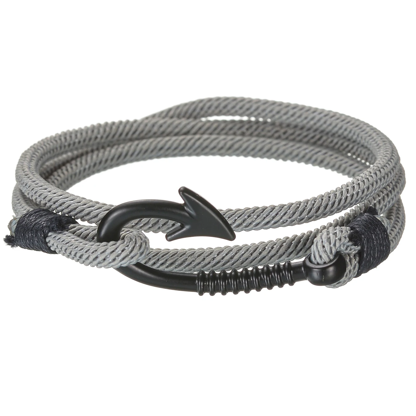 Trendy Bracelet for Men Women Wine Red Marine Sailor Rope Nautical Survival Hanger Bracelet Stainless Steel Sport Bracelet