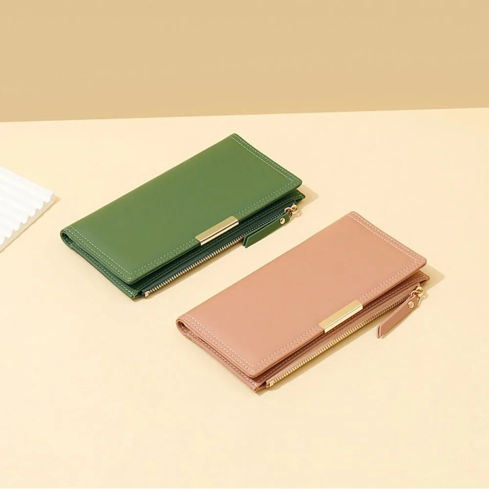 Mode-Design Koreanischen Stil Lange Brieftasche Ultra Dünne Geldbörse PU Leder Karte Halter Multi-funktion Multi Slot Falten Kupplung tasche Männer