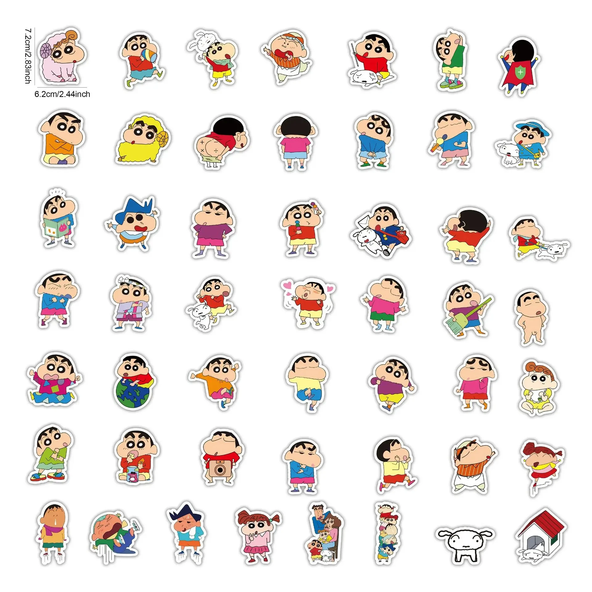 50 stks Crayon Shin-chan StickerPack Waterdichte Telefoon Case Leuke Anime Stickers Bagage Laptop Huid Kawaii Kid Speelgoed Sticker Gift
