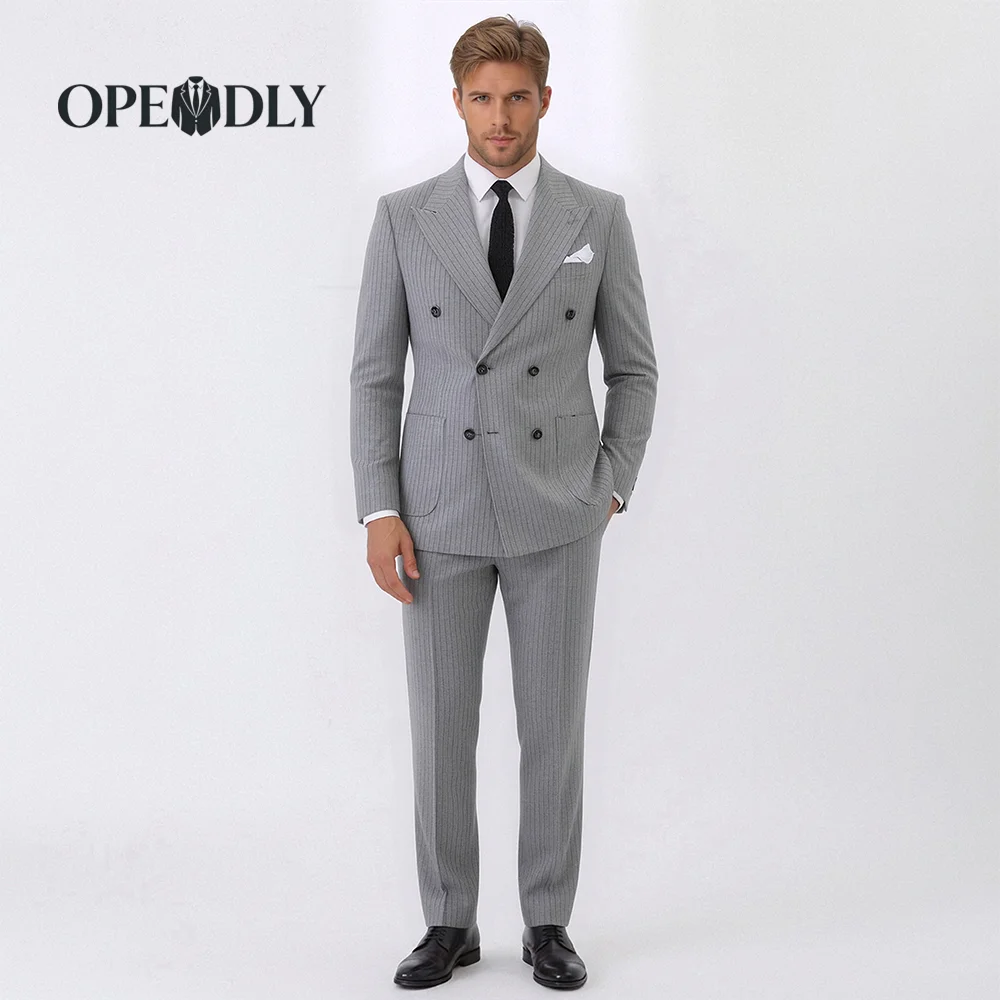 

Мужской костюм-тройка OPEODLY: приталенный пиджак на одной пуговице, жилет и брюки для торжественных мероприятий, свадеб и деловых встреч