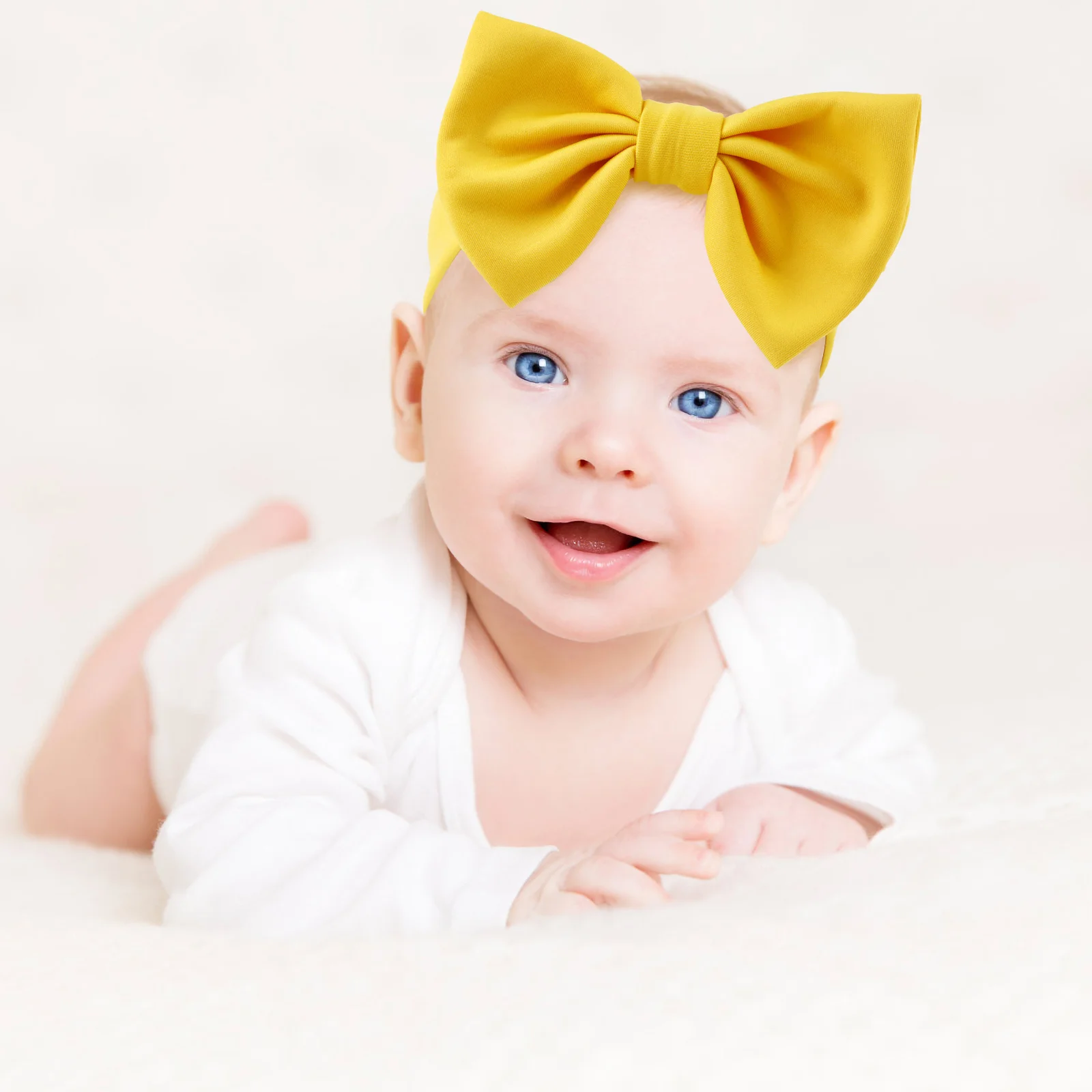 

4Pcs Bow Headbands Soft Stretchy Hair Accessories Adjustable for Photo Shoot Gifts Bow Headbands