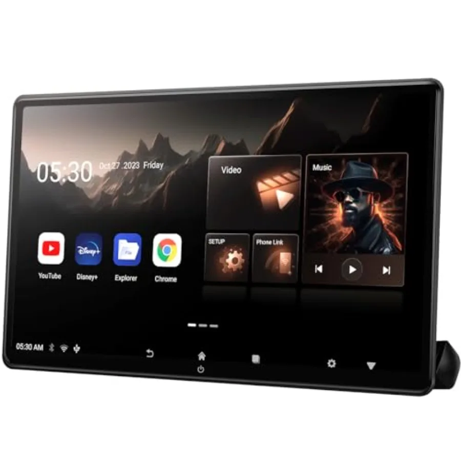 15.6 inch 4K Android Car TV Headrest Monitor for Cars Back Seat Rear Entertainment System with Wireless Phone Link Touch Screen