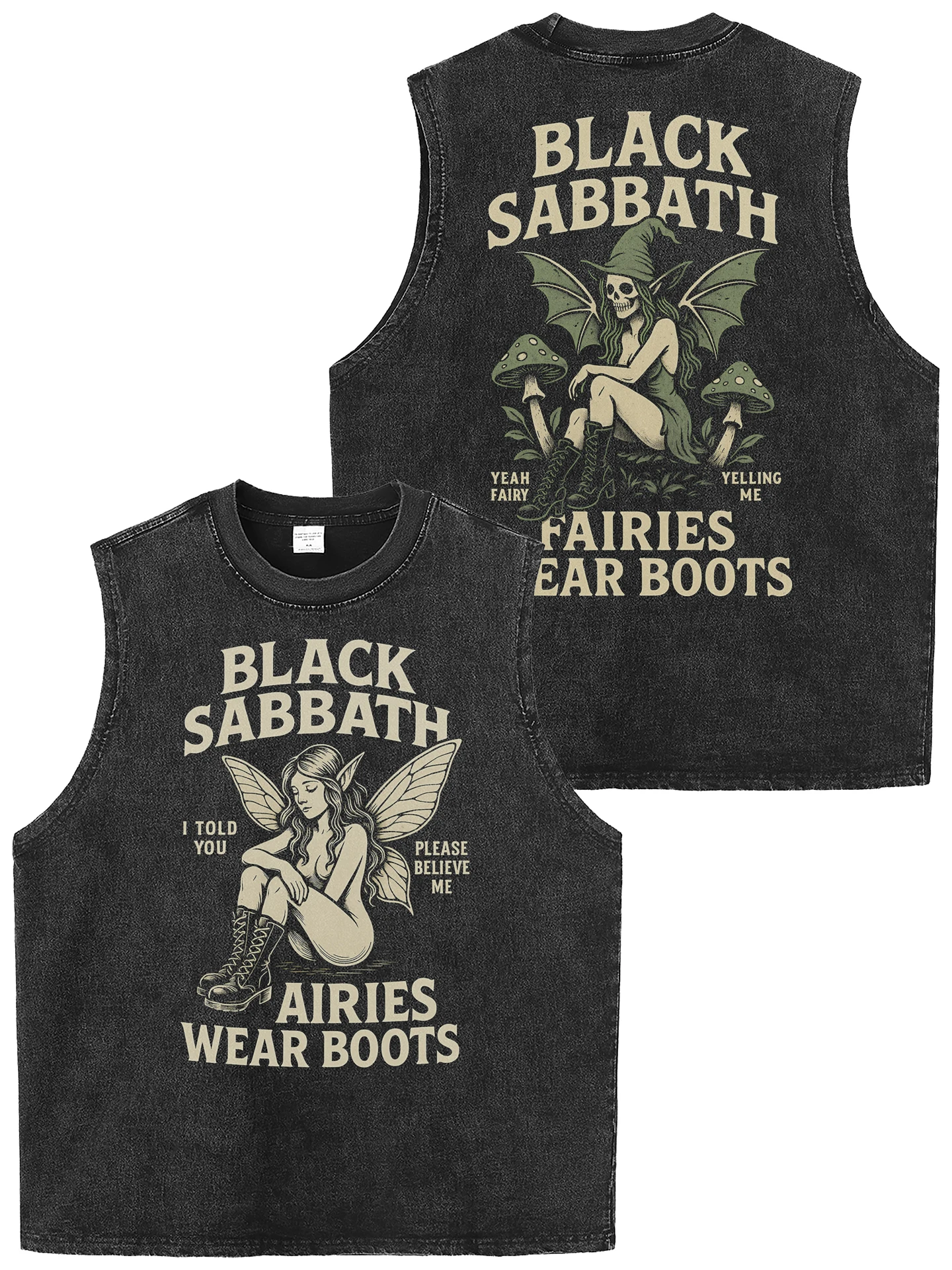 Retro American Washed Heavyweight Rock Sleeveless T-Shirt Tank Top Vest Loose Fit Breathable Cotton Casual Summer Fashion