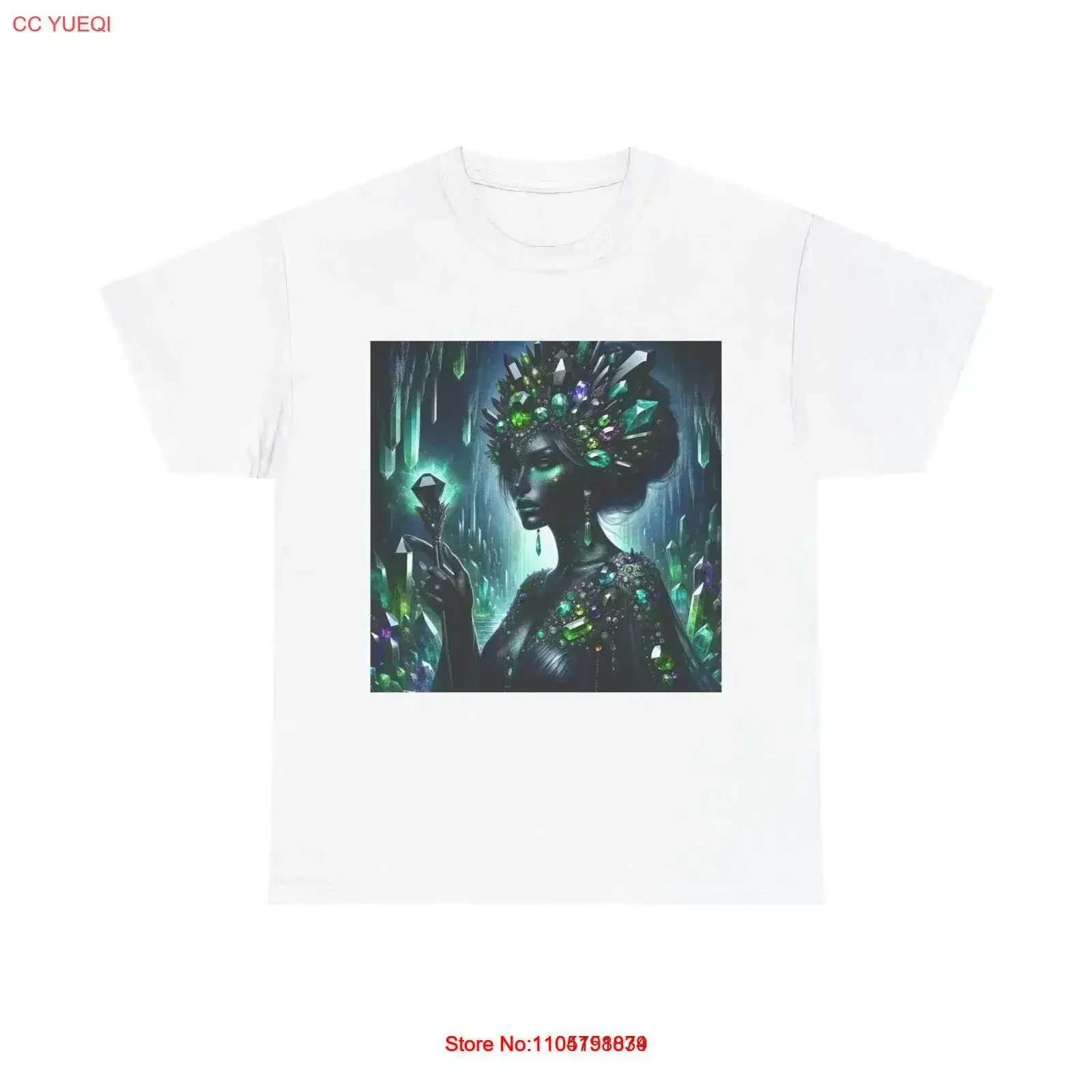 

Футболка для взрослых Темный драгоценный камень Волшебница Художественный принт Винтажная стираная дизайнерская одежда Стильная графика homme Растянутая Удобная