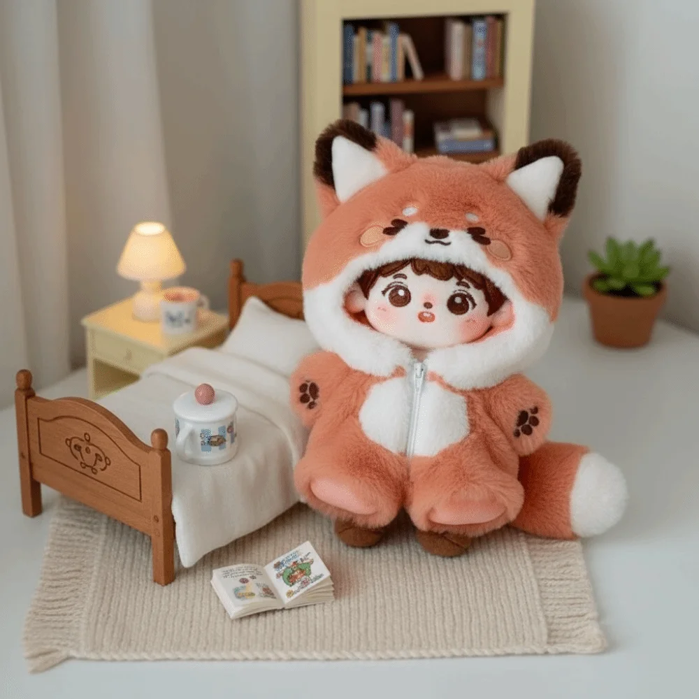 Cute Outfit 20cm Baby Clothes Fox Bunny Animal Onesie Dolls Accessories Doll Costume image 3