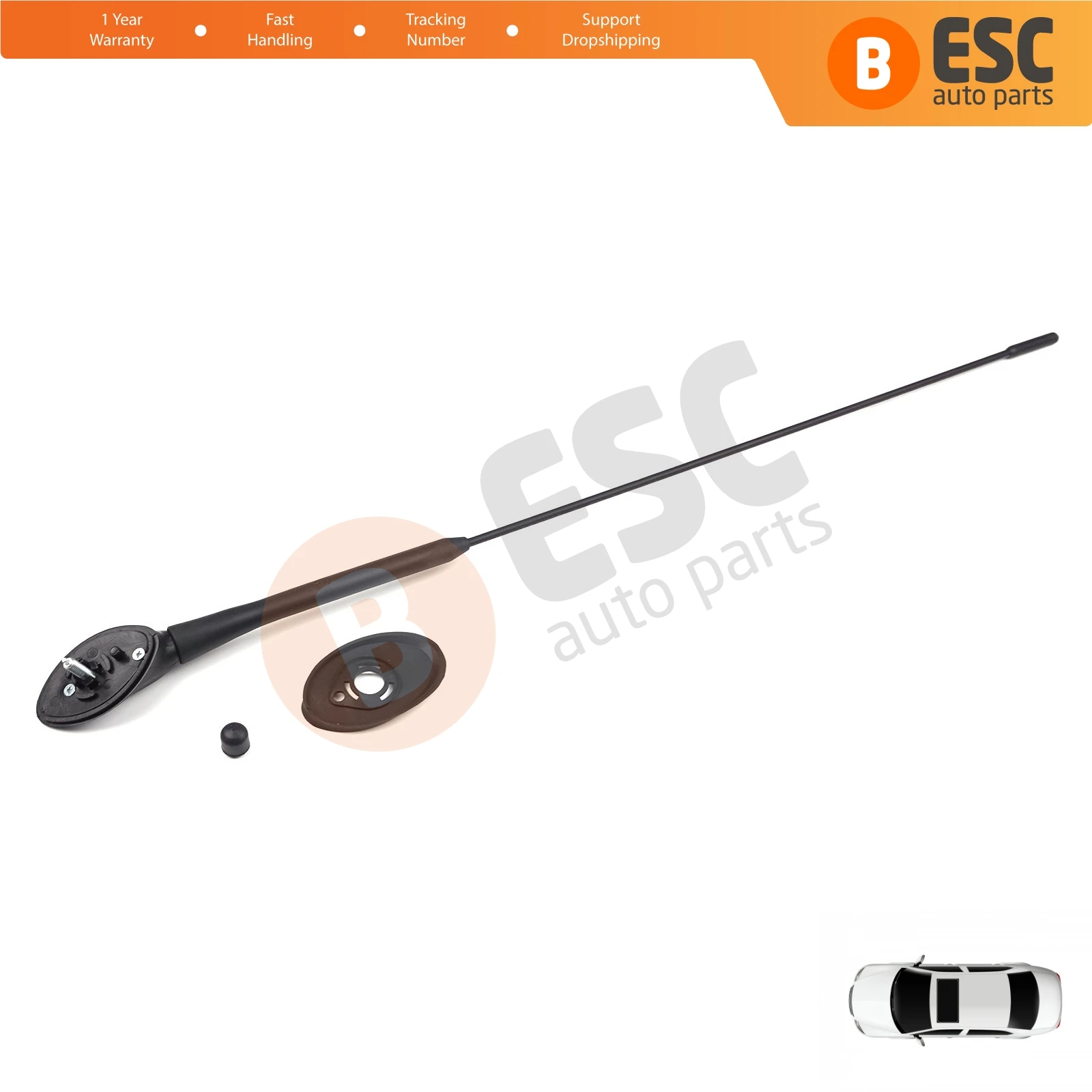 

ESP1098 Roof Radio Antenna Mount Aerial Whip Base Mast AV1T18A886 for Ford Transit Custom Tourneo Connect Fiesta B-Max EcoSport