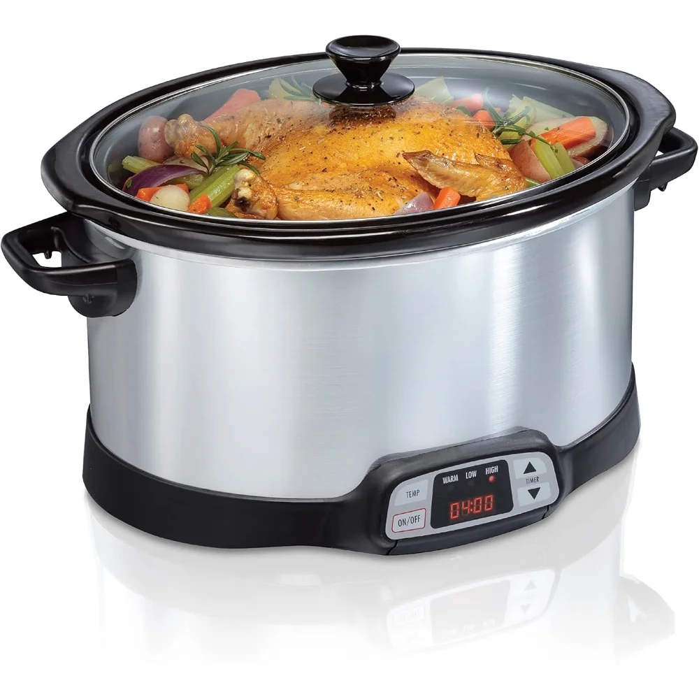 

Electric Skillet, 8 Quart Programmable Slow Cooker with Three Temperature Settings, Dishwasher Safe Crock Lid, Electric Skillet