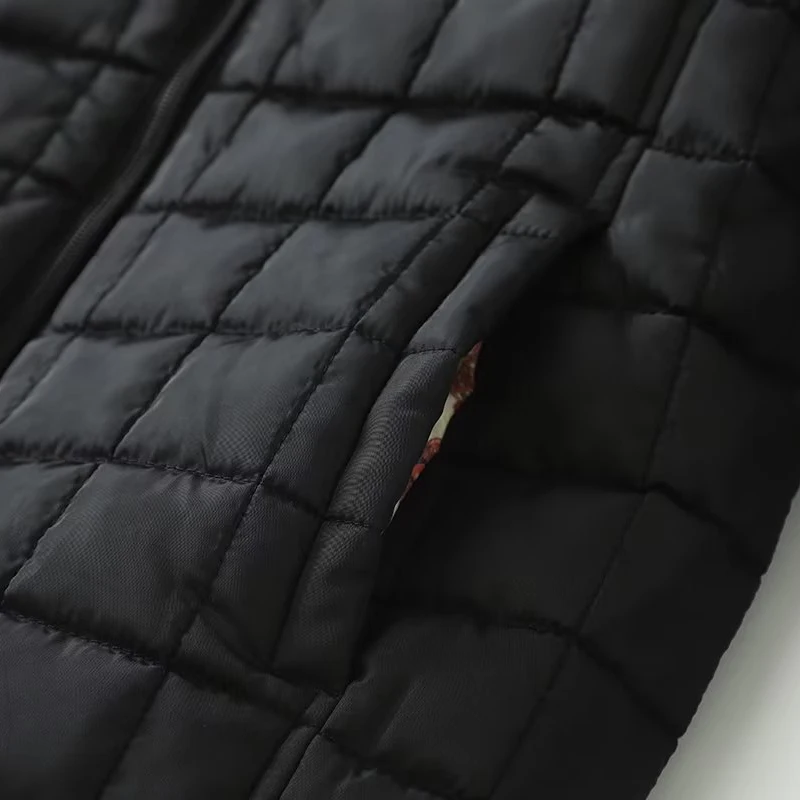 2023 Nieuwe Winter Geometrie Geruite Jassen Vrouwen Fluwelen Parka 'S Mode Warme Dikke Katoenen Gewatteerde Jas Kantoordame Puffer Bovenkleding