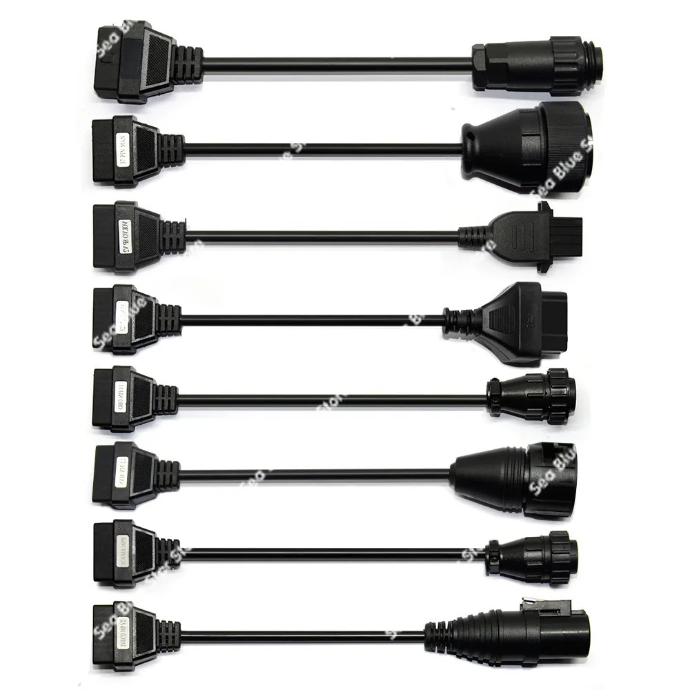 Truck Cabl OBD2 Truck Cable 8-Piece Set for TCS PRO Diagnostic Reader Interface Connection