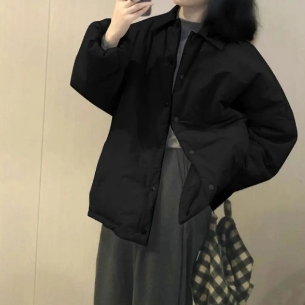 

Women's Korean Style Cotton Outwear Pure Color Polo Collar Casual Jacket Fashionable New Arrivals