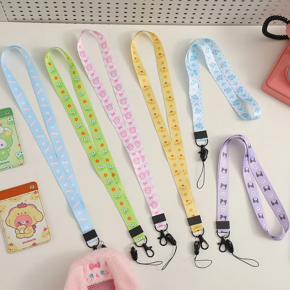 

Cute Cartoon Neck Hanging Rope Student Card Holder Long Rope Work ID Lanyard Phone USB Drive Long Hanging Rope Card Accessories