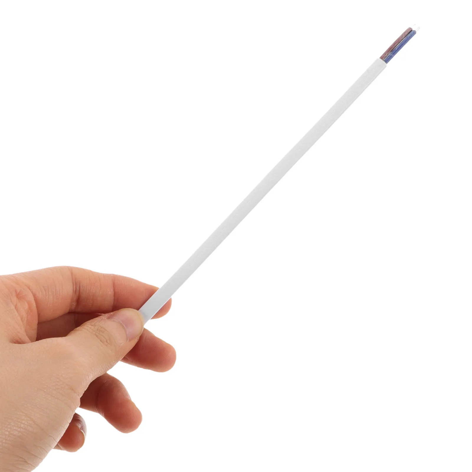 10Pcs Flat Two-Core LED Power Input Cable Pure Copper Conductor White Protective Sheath for Reliable Indoor Lighting