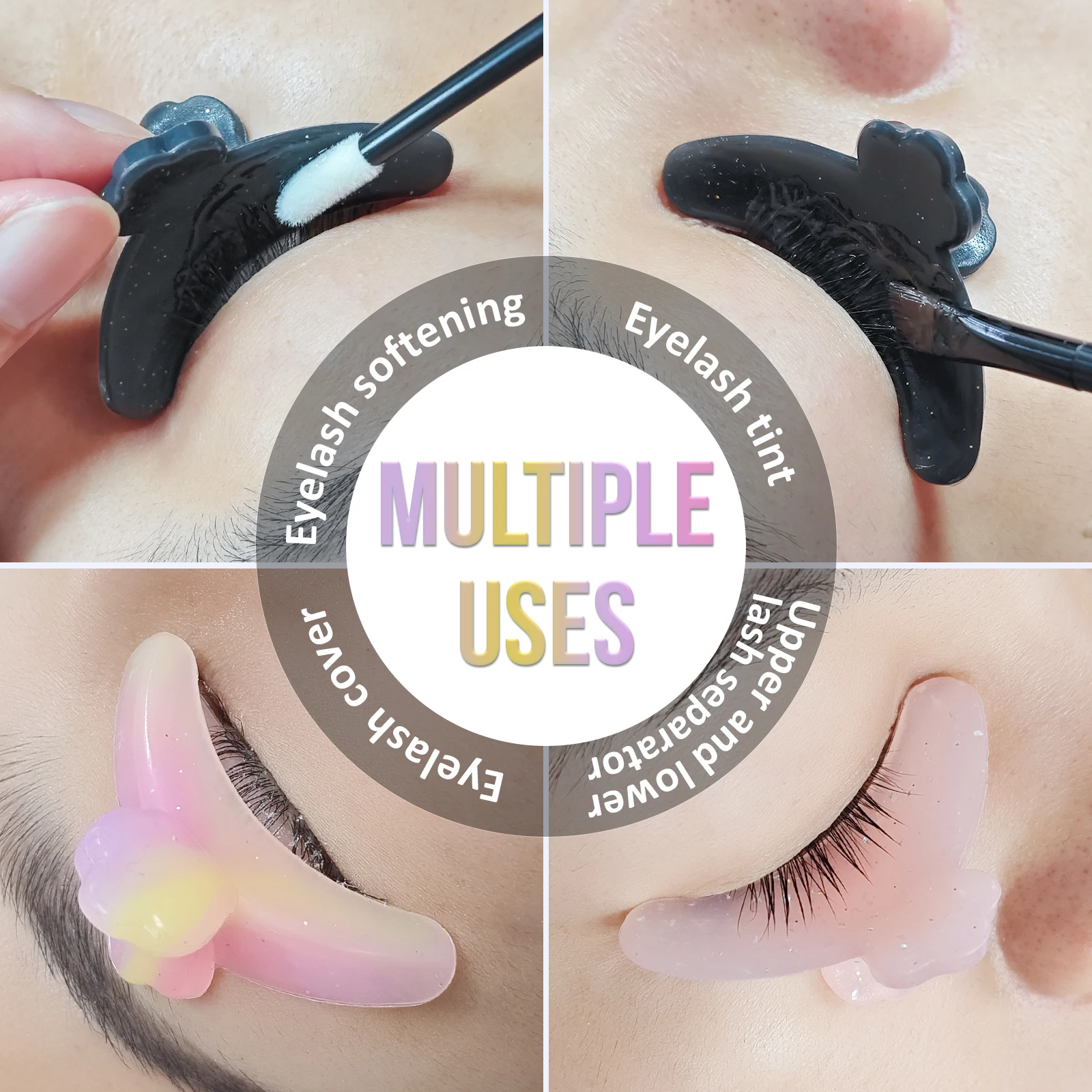 PERMANIA Lash Revise Pad Boucliers de fixation de cils Palette de séparateur de cils réutilisable Coussin de levage de cils antidérapant Outil de levage de cils en silicone