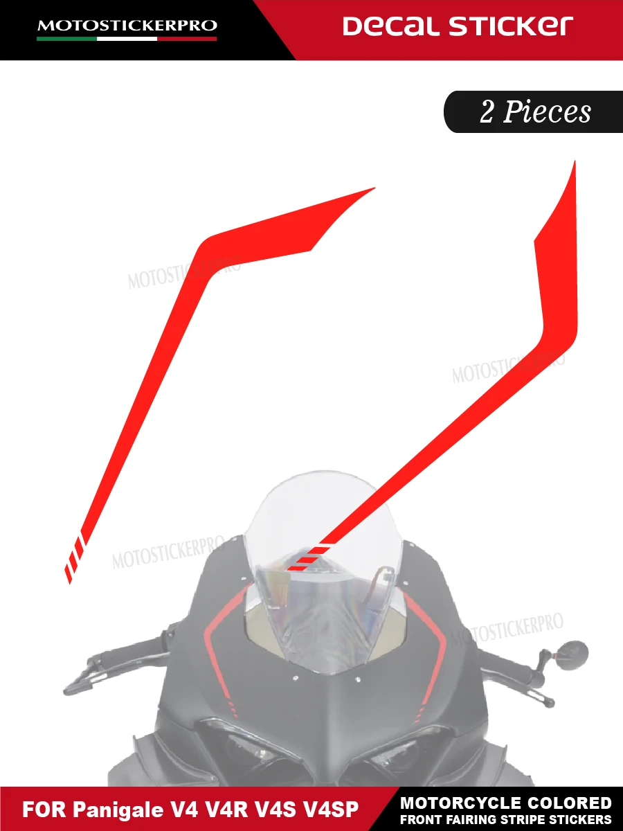 Kolorowe naklejki z paskami wyścigowymi na owiewkę przednią motocykla do Ducati Panigale V4 V4R V4S V4SP, akcesoria dekoracyjne — 2