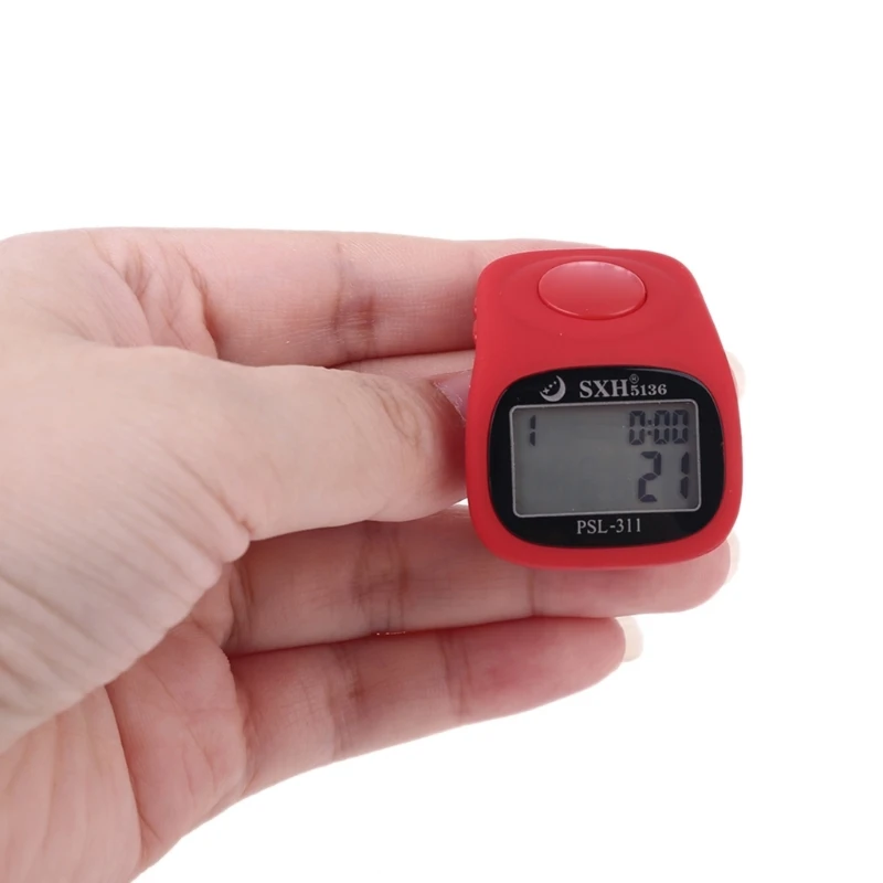 6 Digital Finger Tally Counter 8 Channels with LED Backlight Time Chanting Prayer Silicone Ring Electronic Hand Counter