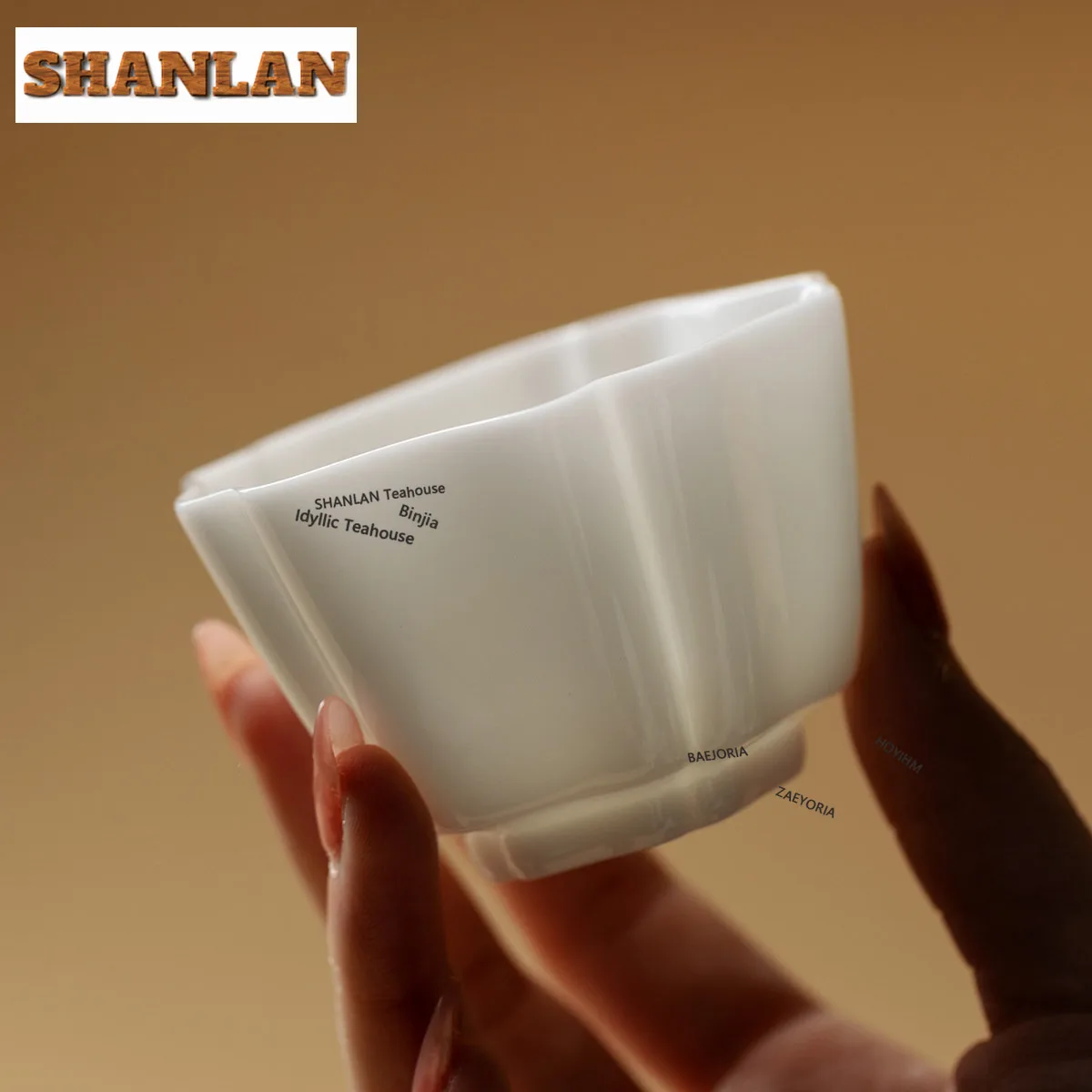 HOYIHM Ice-type Sheep Fat Jade Teacup Vintage Tea Bowl Sample Tea Cup Tea-tasting Meditation Cup Chazhan Master Cups Tea Items