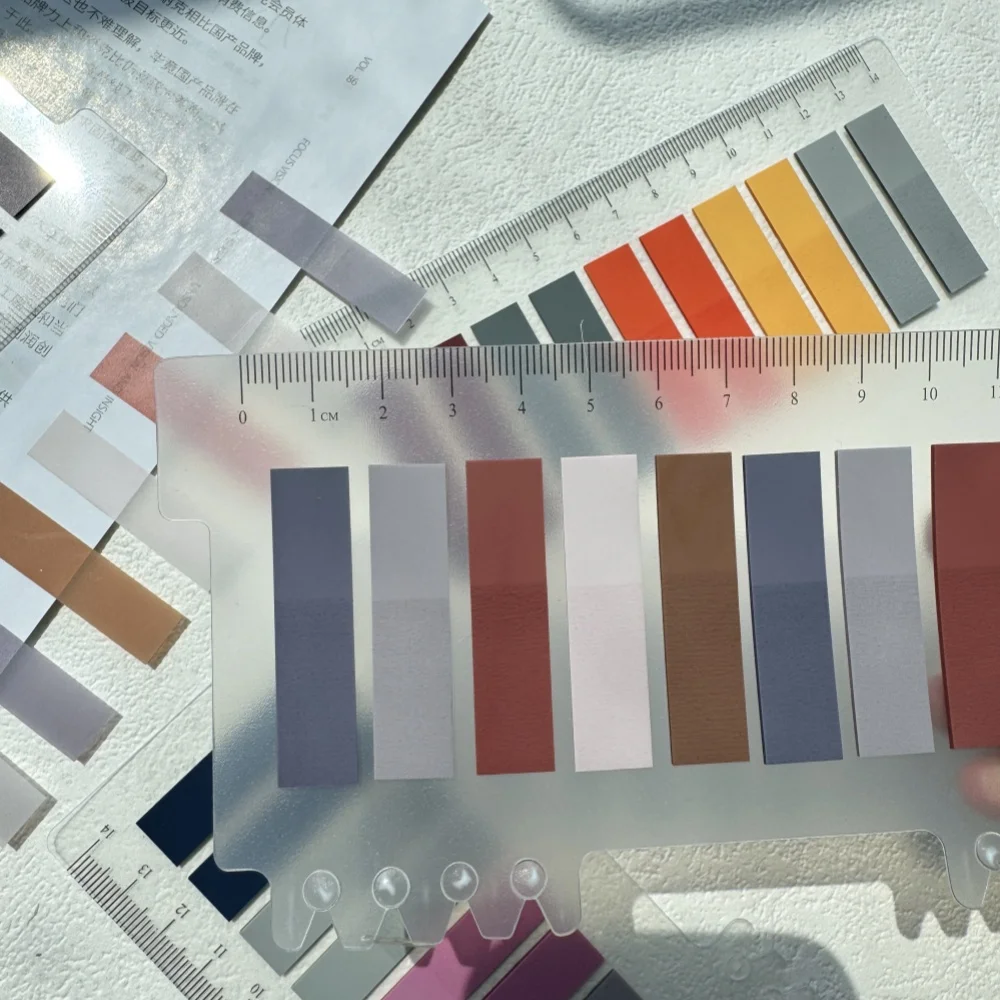 مذكرة لاصقة، علامات تبويب مؤشر شفافة، أعلام السهم، قرطاسية لعلامات الصفحة، ملصقات مخططة للمكتب والمدرسة #1