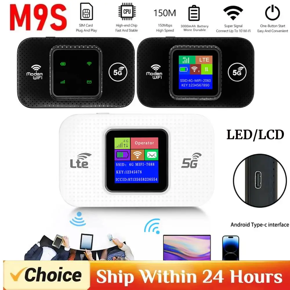 4G LTE Wireless WiFi Router Portable WiFi Device 150Mbps Hotspot Car Mobile Broadband Qualcomm MSM8916 Chip Plug Play for Travel