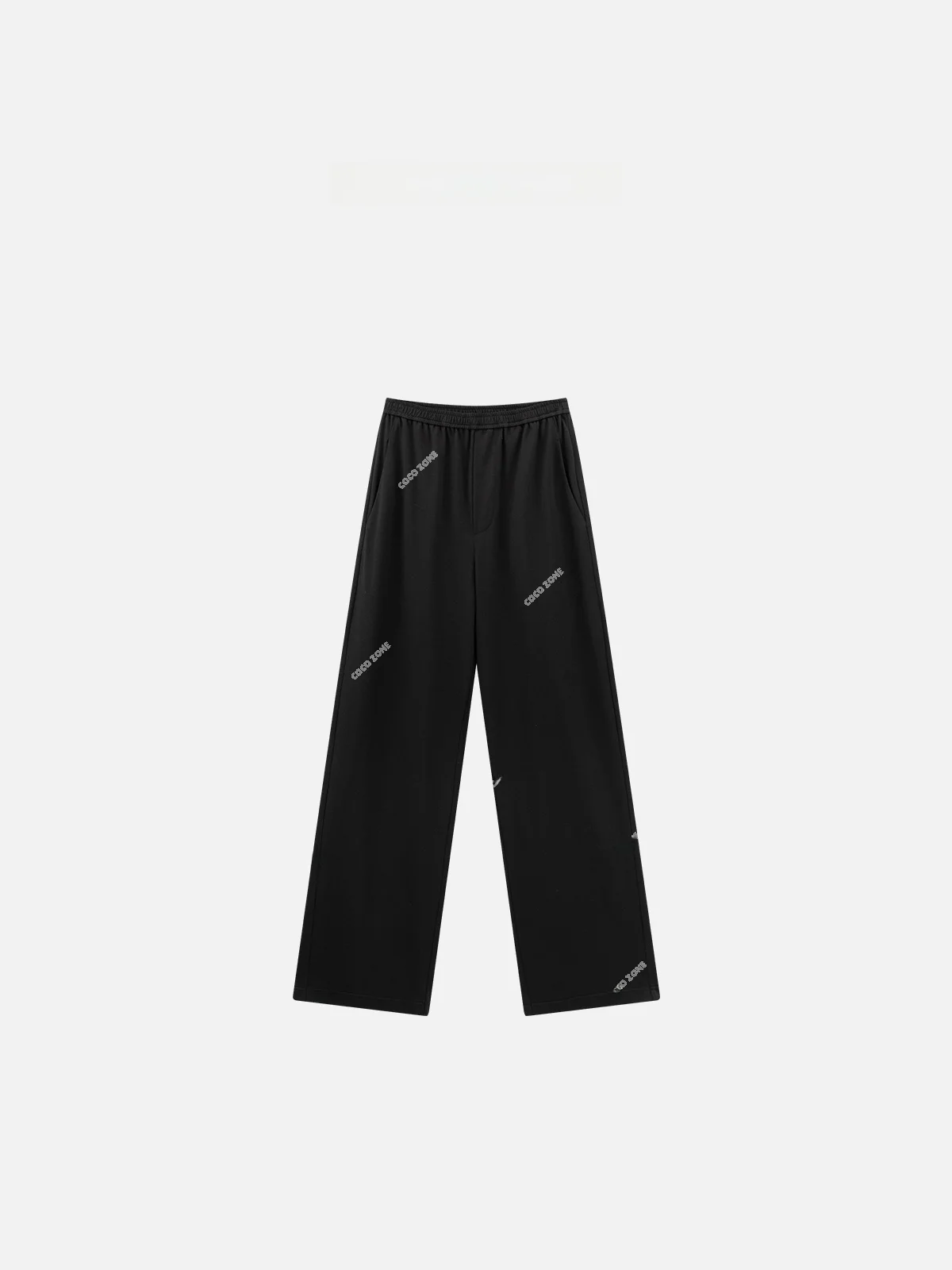 

Zone Summer Pure Color Elastic Waist Casual Pants Versatile Simple Straight Leg Cotton Blend Long Trousers for Women