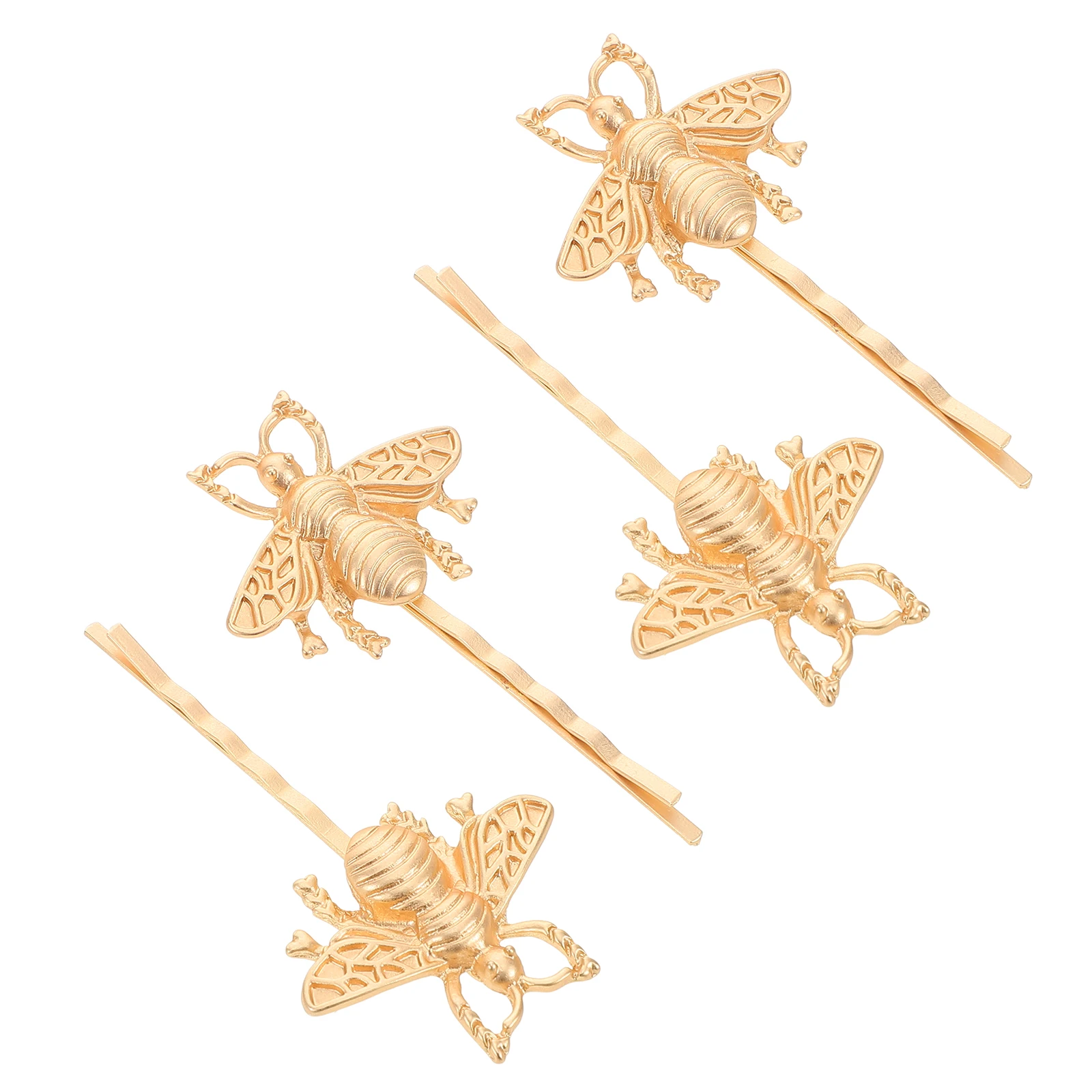 

4pcs Bee Hair Clip Set Realistic Zinc Alloy Decorative Pins for Women Birthday Gifts Unique Barrettes Animal Hairpin